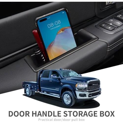For Dodge RAM 1500 2500 3500 2019 2020 2021 Car Storage Door Organizer Grab Handle Box Armrest Phone Container Tray Accessories