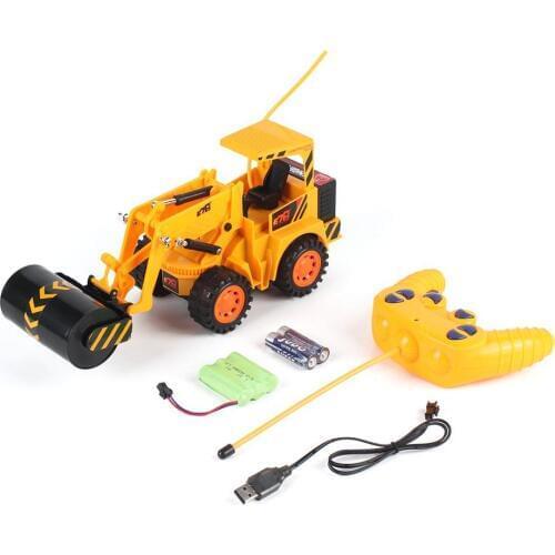 2020 new 5CH Remote Control Stunt RC Construction Excavator Simulation Tractors Electric Engineering Vehicles Gift Toy for Kids