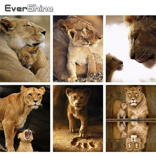 Evershine Diamond Painting Lion 5D Full Square Drill Mosaic Embroidery Animals Cross Stitch Crystal Painting Decoration Home