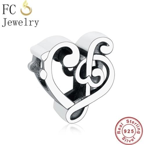 FC Jewelry Fit Original Brand Charm Bracelet Real 925 Silver Music Note Bead European Spacer Women Making Baby Berloque Bijoux