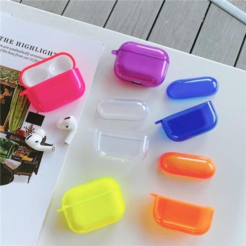 Fluorescent Color For Apple Airpods Case Clear Soft Bluetooth Earphone Protective Cover For Air Pods Pro 2 1 Headphone Case Box