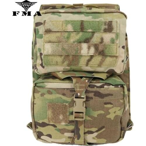 FMA Multicam 500D Cordura Tactical Hunting Hydration bag Assault Back Panel Attached Molle Bag for Plate Carrier