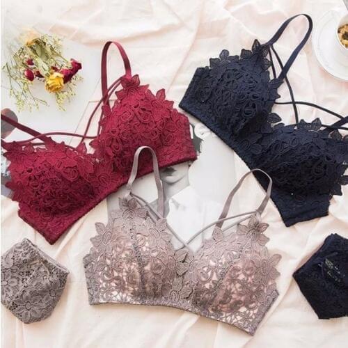 Sexy Lace Underwear Set Seamless Comfortable Women Bra Set Floral Embroidery Lovely Girl Push Up Bra Brief Sets