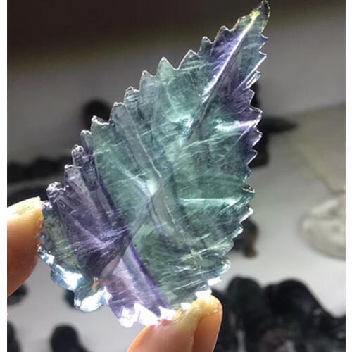 Beautiful Natural fluorite leaf Rock Crystal Leaf Shape For Jewelry Making