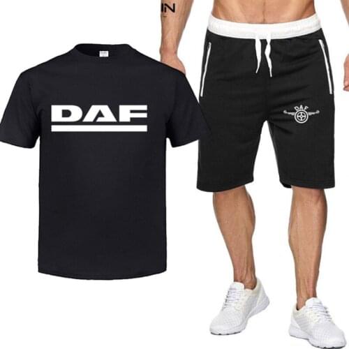 2021 Summer Mens T-shirt Set 2-piece Mens Sportswear For DAF Suit Printed Short Sleeve + Mens Suit