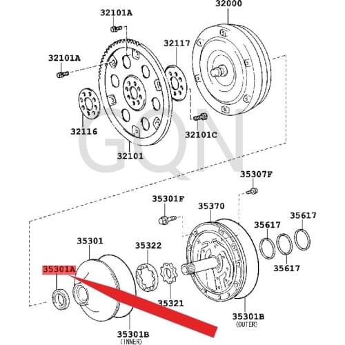Oil seal (for front oil pump) 2012-Toy ota CRO WNM AJE STA LAN DCR UIS ERT UND RA transfer case input oil seal