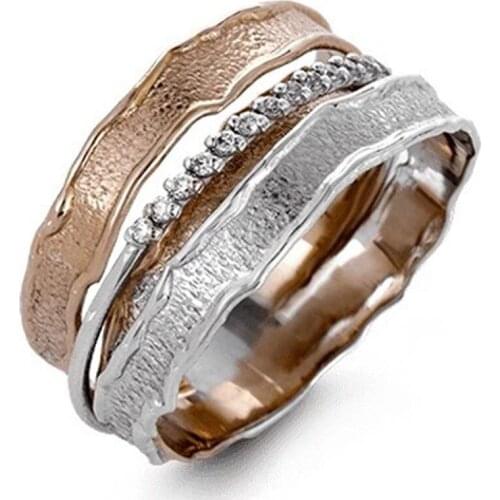 Fashion Punk Rings Multi Layer Overlapping Stackable Design Geometry Charm Jewelry For Women Hip Hop Rock Party Accessories