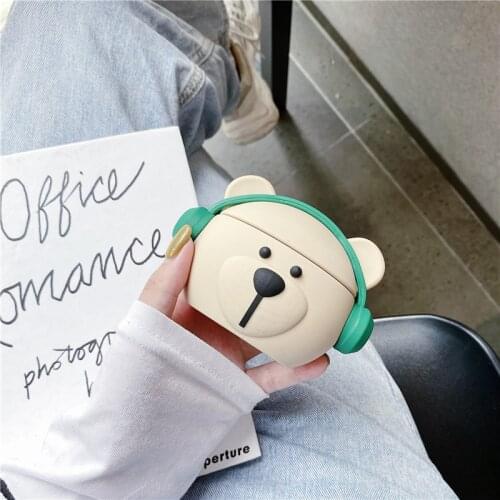 Cartoon Cute Fahion Bear Earphone Case for Airpods 1/2 Pro Case Soft Silicone Wireless Bluetooth Mini Earphone Headphone Cover