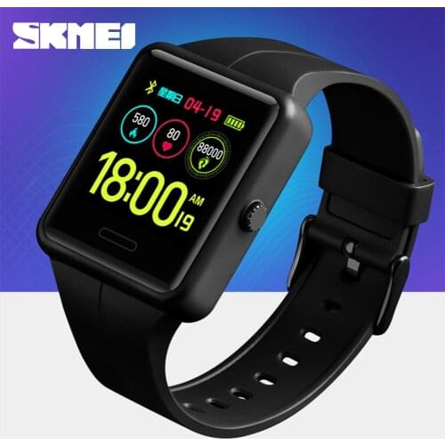 SKMEI 1525 New Color Display Smart Watch Men Bluetooth Heart Rate Blood Pressure Pedometer LED Sport Watch For Android IOS