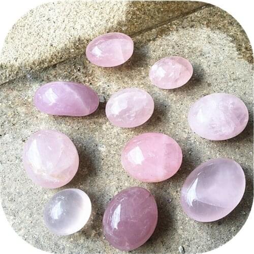 Natural Rose Quartz Pink Crystal Palm Energy Reiki Stones Room Home Office Aquarium decoration accessories Gemstone