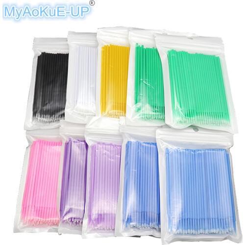 Disposable Micro Brushes 500pcs/lot Individual Applicators Mascara Wands Eyelashes Makeup Tools 10 colors Eyelashe Extension