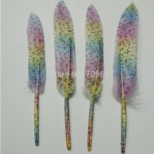 Feather!100PCS/lot!Duck Cochettes with Leopard Printed Wholesale Loose Feathers Art Project Decorate Costume Pen,10-15cm long