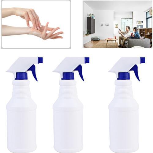 500ml Plastic Empty Spray Bottle Refillable Disinfectant Container Liquid Dispenser for Home Kitchen Car Cleaning Solutions
