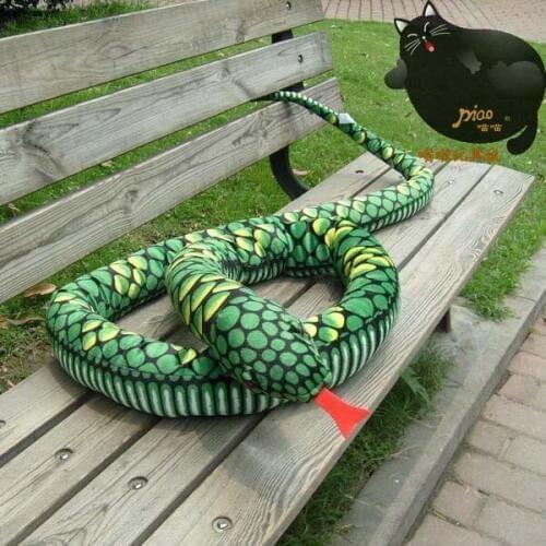 Plush green snake toy creative big pattern python toy new green boa gift toy 280cm 0273