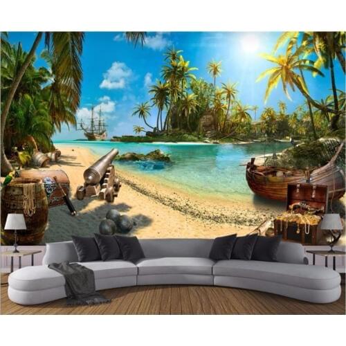 Custom Wallpaper 3d papel de parede Photo Wallpaper Magic Pirate Treasure Island Landscape 3d Background 3d wallpaper