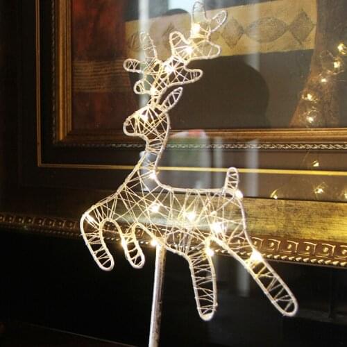 Christmas Decoration Nordic Style 2022 New Luminous Deer Iron Art Ornaments Home Decor Accessories Christmas Gift New Year 2022