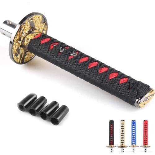 Universal for Most Automatic Cars Modified Japanese Sword Style Gear Shift Knob with 4 Adapters Gear Shift Knob Sword Shift Knob