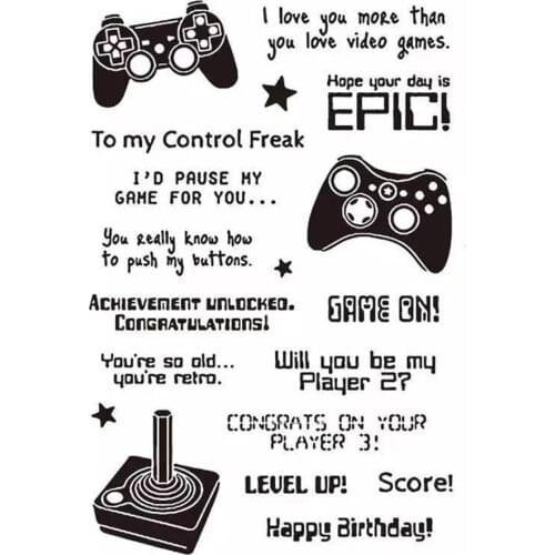 Happy Games Words Craft Transparent Silicone Stamp for Scrapbooking DIY Photo album Decorative Card Making Clear Stamps Sheet