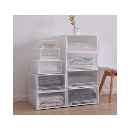 Stackable Clothes Storage Box Modern Drawer Type Plastic Container Underwear Bra Socks Saves Home Wardrobe Space Organizer Boxs