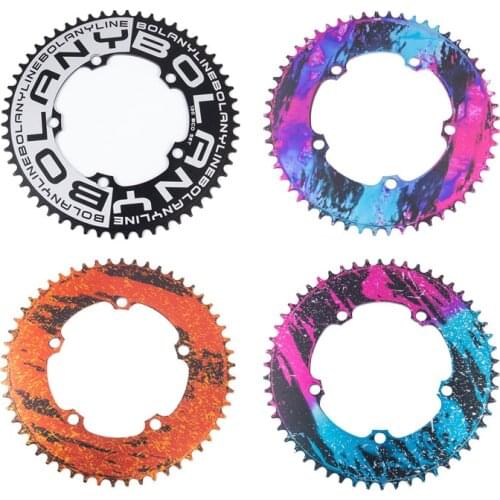 Folding Bike Crankset Disc 54/56T Disc Road Bike Aluminum Alloy Single Disc Bicycle Part for Crank 130mm