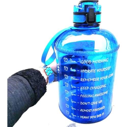 Gallon Sports Water Bottles 3.78L Gym Large Capacity Plastic Bottle Outdoor Motivational with Time Marker Portable Fitness Jugs