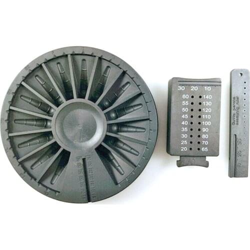 Dental Plastic Gutta Percha Paper Points Gauge Cutter Plate Tray Messurement Ruler Black/Brown