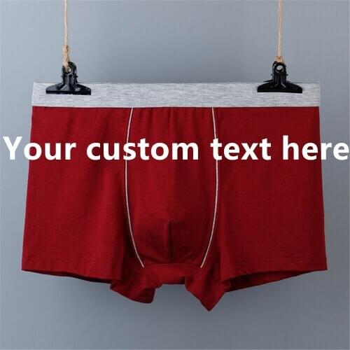 Custom Mens Underwear High Quality Cotton Solid Men Boxer Shorts Valentines Day Fathers Day Gifts Man Breathable Panties