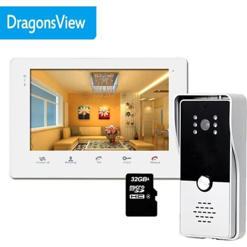 Dragonsview 7 Inch Video Intercom System Video Door Phone Record Home Security System Door Access Control Unlock Day Night