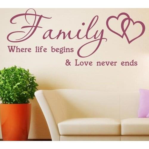 YOYOYU 40 colors Vinyl wall sticker for kids Family Life Love Removeable Wall decal Bedroom Saloon Wall Decor Art Poster ZX110