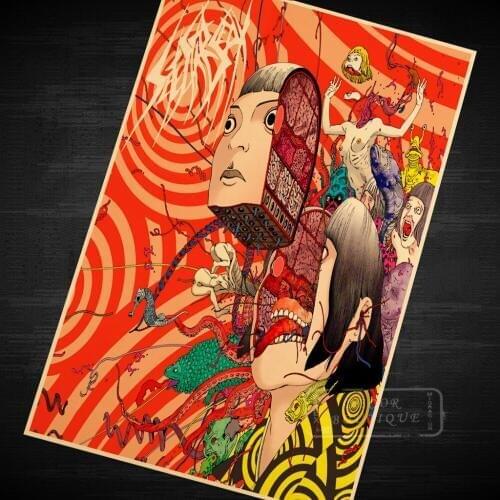 Cut head woman Comics Series Shintaro Kago manga Akira Toriyama Retro Vintage Poster Canvas Painting Wall Art Home Posters Decor