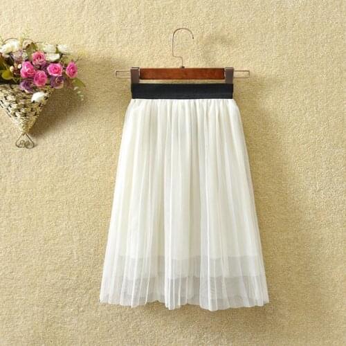 Spring Autumn Summer School Girls Skirt Tutu Mesh Solid Kids Pleated Skirts Princess Children Clothes Costume Girl Tutus JW4839