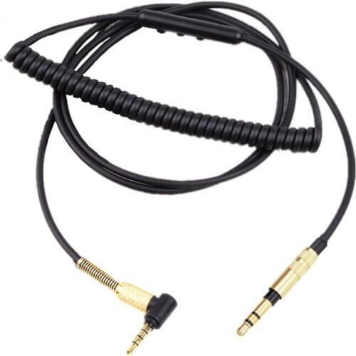 Replacement Adapter 3.5MM Audio Spring Cable with in-Line Mic For -Sony mdr-10r MDR-1A XB950 Z1000 MSR7 Headphones