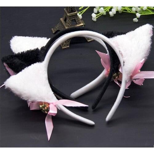 Women Sweet Cat Ears Headband Anime Accessories Party Club Bar Halloween Costume Hair Headband Girls Plush Ears Headwear