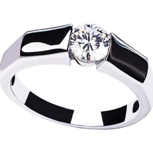 925 Sterling Silver Bamboo Couple Ring Luxury Exquisite Engagement Proposal Wedding Elegant Charm Carat Diamond Women Jewelry