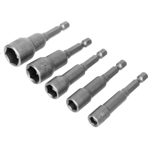 1 Set Hex Socket Sleeve Nozzles 1/4" Drill Bits Adapter Electric Screwdriver Strong Magnetic Nut Driver tool Set 6 8 10 12 14mm