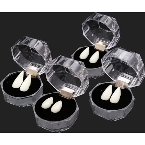 1 Pair Halloween Vampire Teeth Fangs Masquerade Resin Dentures Props Zombies Werewolves Halloween Costume Props Party Decoration
