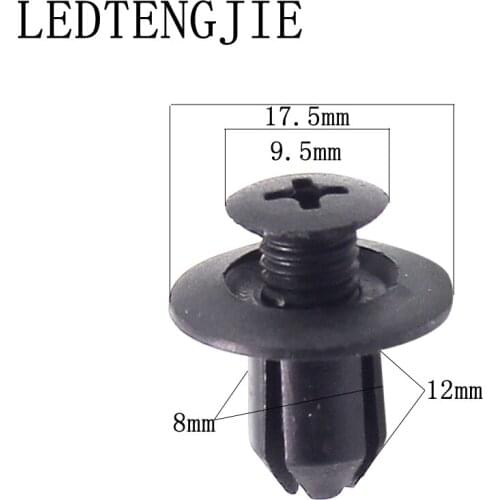 100pcs 8mm Hole Car Universal Purpose Plastic Expansion Rivets Car Decoration Folder Door Push-Type Trimming Plate Fixed Clips