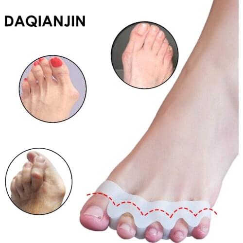 2Pcs=1Pair Soft Gel Toe Separator Hallux Valgus Bunion Corrector Separate Overlapping Toe Pain Relief Protector Foot Care Tool