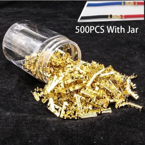 200/500PCS Car Brass Copper 0.5-1.5mm Crimp Electrical Connector Wire Terminal Kit With jar
