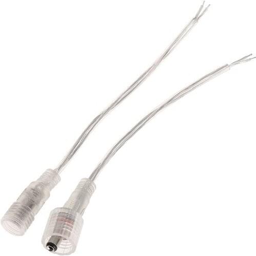 2PIN 5.5mm x 2.1mm DC Waterproof Copper Wire Power Extension Cable Male / Female Connector Cable DC 12V - 24V