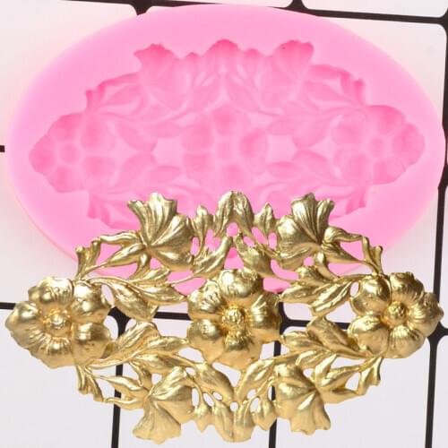 3D Craft Relief Cake Border Silicone Molds Flower Fondant Mold DIY Cake Decorating Tools Candy Clay Chocolate Gumpaste Moulds