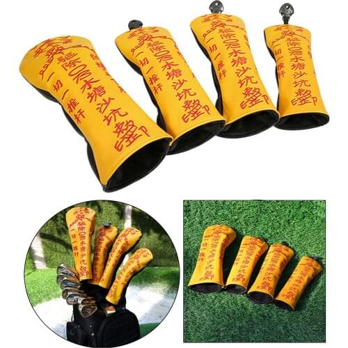 4Pcs Golf Club Wood Head Cover Driver Fairway Wood Head Cover Golf 1 3 5 UT Covers Replacement Embroidery Sleeve Protector Guard