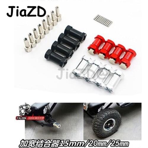 4 Pcs/Lot 12mm Black Aluminum Alloy Hex Adaptor Wheel Hub 25mm Offset For SCX10 WRAITH RC Car Accessories W54