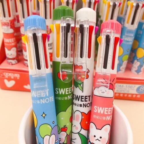 40 pcs/lot Kawaii Flower Rabbit 8 Colors Ballpoint Pen Cute ball pens School Office writing Supplies Stationery Gift