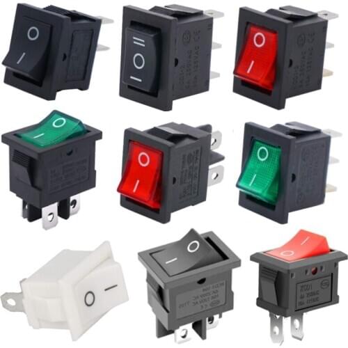 5PCS KCD1 21*15mm Rocker Boat Switch 6A/250V 10A/125V AC 6/4/3/2 PIN Snap-in SPST ON OFF IN ON OFF IN Rocker Position Switch