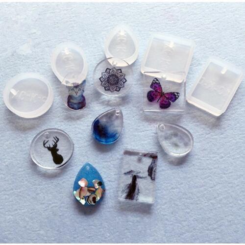 5Pcs/set Water Drop Epoxy Crystal Silicone Mould DIY Resin Necklace Jewelry Pendant Doming Mould Casting Mould Craft