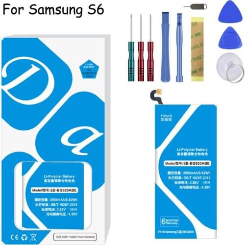 Battery EB-BG920ABE For Samsung Galaxy S6 G9200 G920 G920i G920A G9208 G9209 2550mAh Replacement Battery