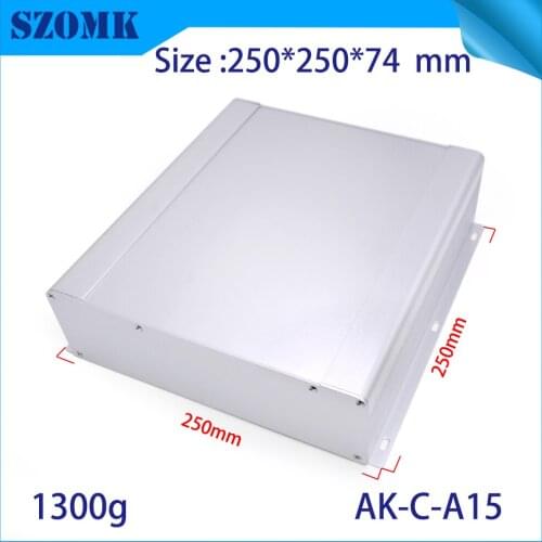 Szomk profile aluminiowe diy elektryczny obudowy przemysłowe duży szary obudowa złącza 74*250*250mm