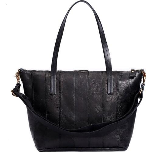 Genuine Leatger Cow Skin Women Large Shopping Bag Concise Handbags