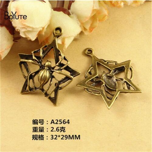 BoYuTe (60 Pieces/Lot) 32*29MM Alloy Antique Bronze Silver Plated Metal Skull Charm Pendant Diy Jewelry Settings Accessories